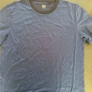 BOSS Men's Striped Blue Tee